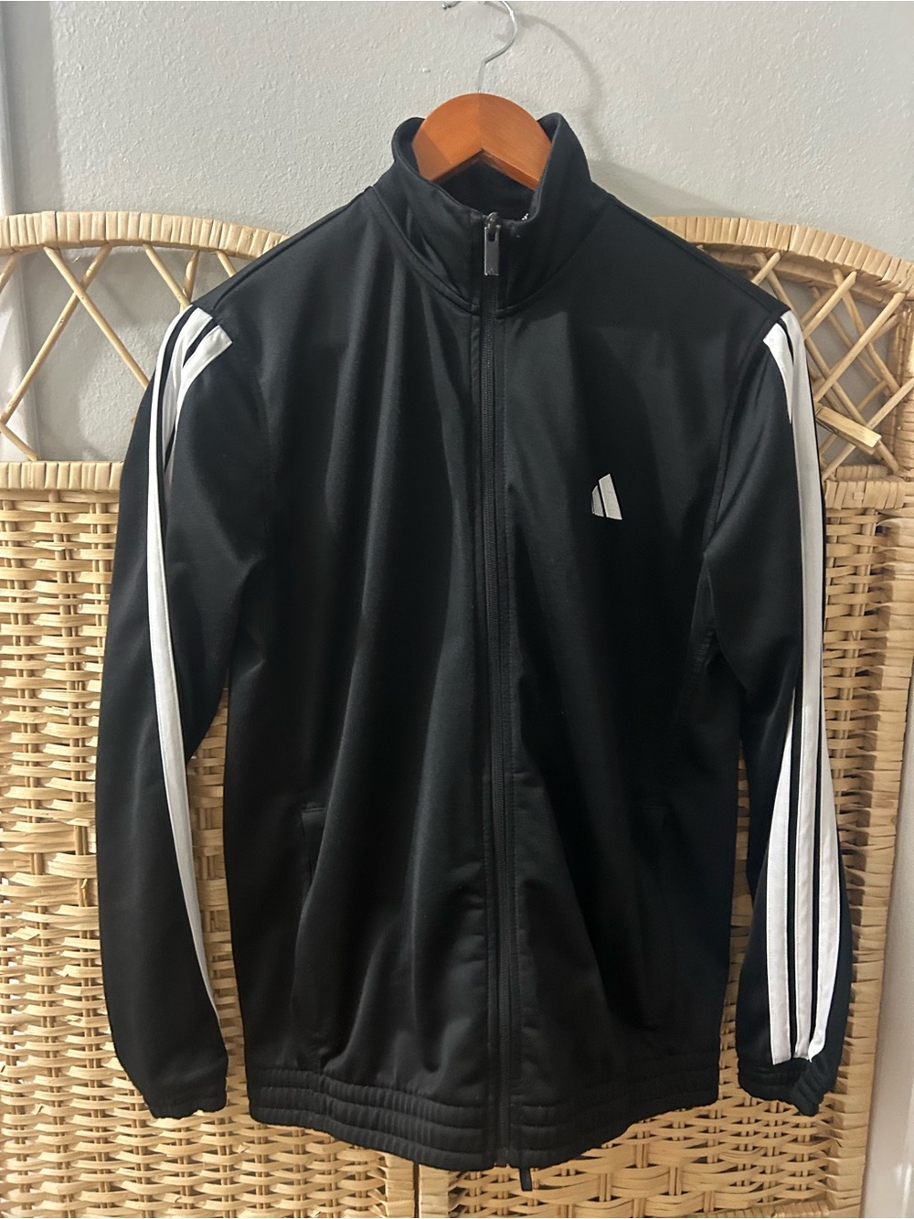 Adidas Ladies Classic Black Track Jacket size Lg